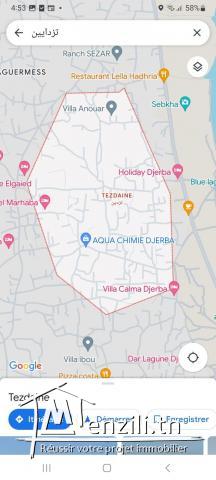 Un terrain situé à Djerba tezdain zone touristique