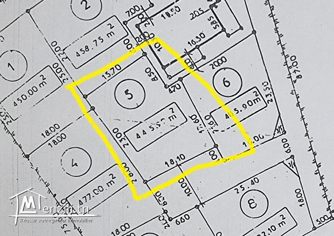 Terrain de 445 m2 à route Menzel Chaker Km 6 (Sfax)
