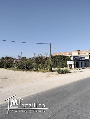 ارض للبيع في قليبية طريق تونس على الطريق الرئيسي