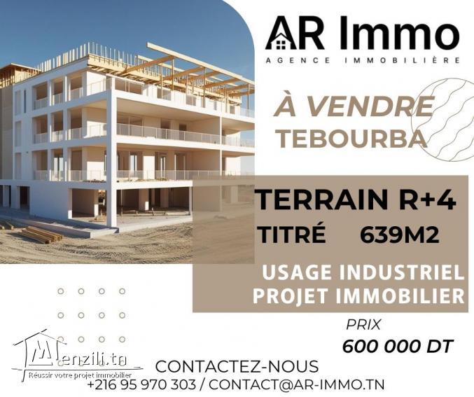 Terrain R+ 4 de 639 m² à Tebourba