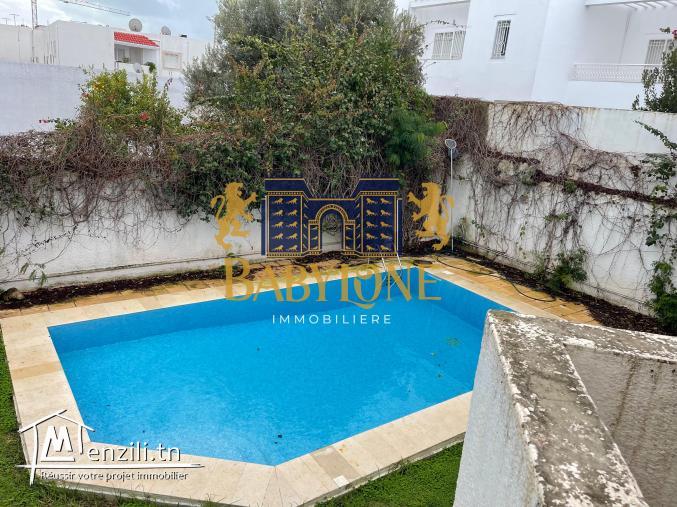 A louer une villa avec piscine à la marsa