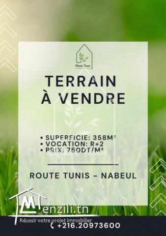 Terrain de 358 m² à route de tunis  Nabeul