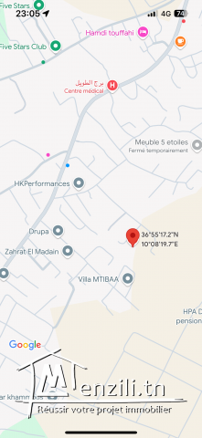 Terrain pour villa à vendre à Borj Touil – Ariana