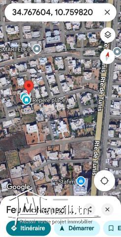 Terrain 1112 m2 R+2 route de Tunis Km3 Sfax