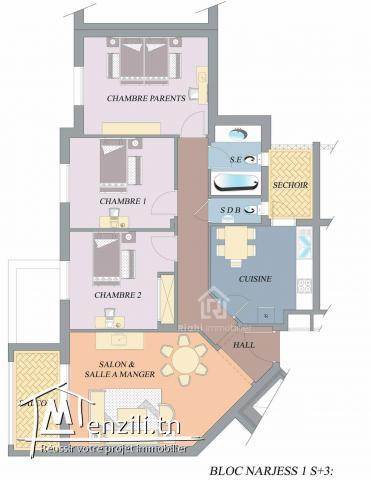 appartement s+3 dans un avec ascenseur