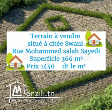 Terrain d'habitation à vendre à Monastir (cité Souani)