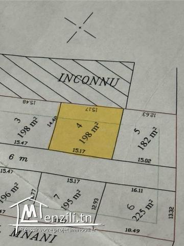 vente d'un terrain à MenzelJemil