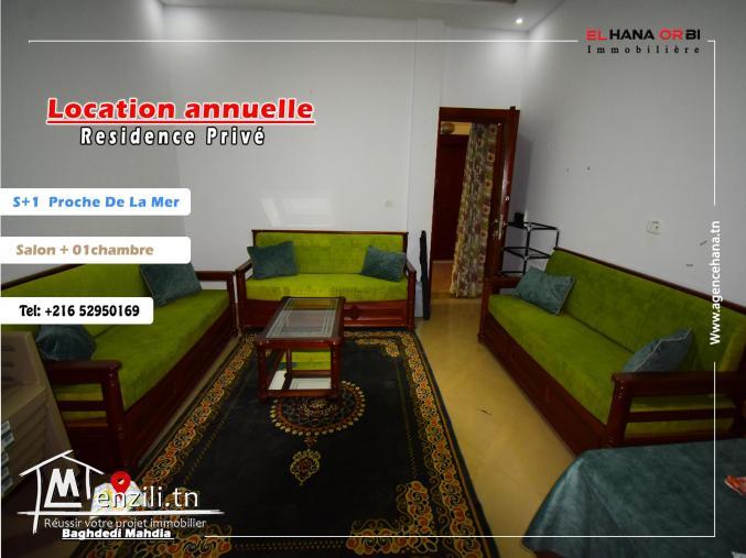 à louer appartement s+1 pour toute l’année à baghdedi