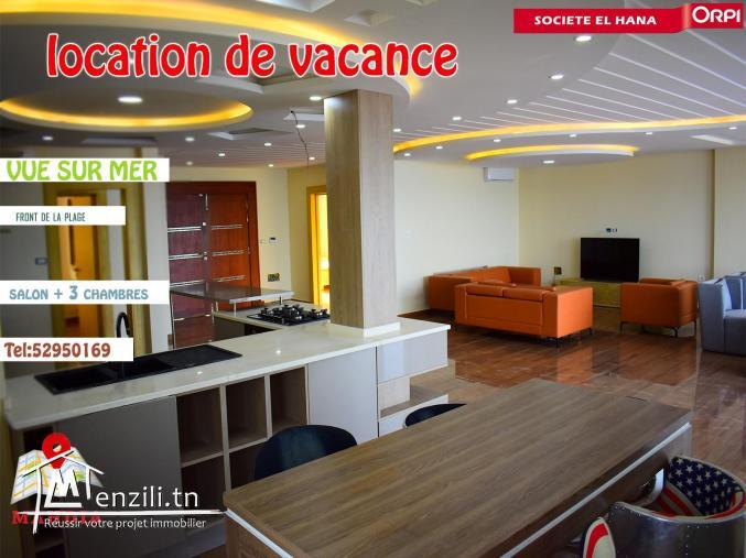 château front de mer 1ère étage pour vacance à rejiche mahdia