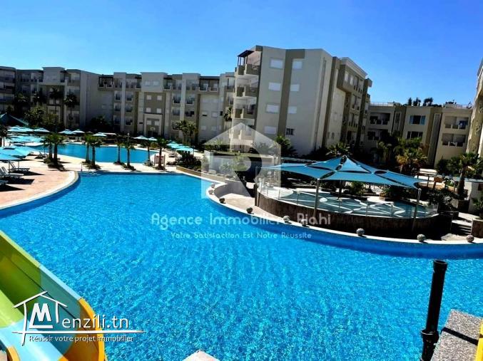 À LOUER (Courte Durée) – Appartement S+2 Meublé à Palm Lake Resort – Folla, Monastir