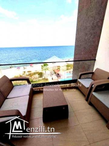 À LOUER (Courte durée) – Appartement S+2 meublé en front de mer – Chatt Mariem, Sousse