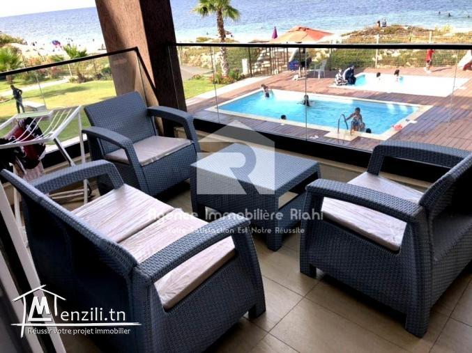 À LOUER (Courte durée) – Appartement S+2 meublé en front de mer – Chatt Mariem, Sousse