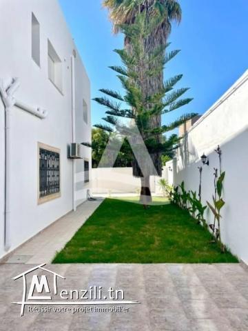 Location d'un RDC avec jardin à Gammarth