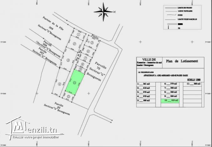 Terrain de 959 m² à Bouzeguem, Kasserine