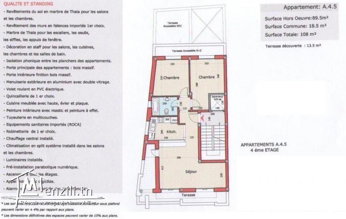 À VENDRE – Appartement S+2 Haut Standing à Skanes – Monastir