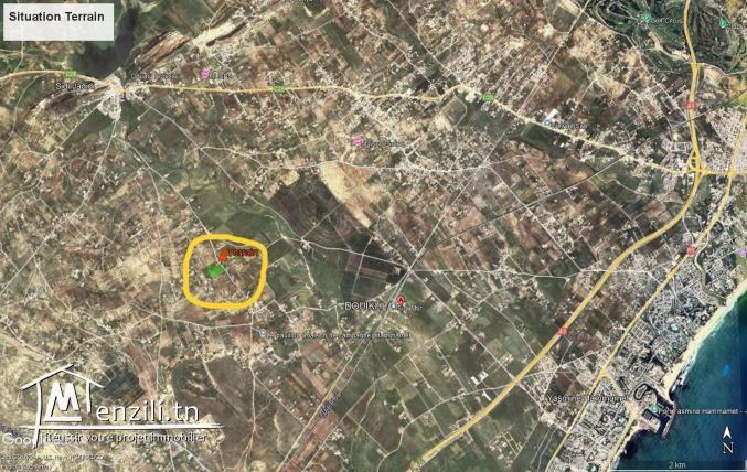 A vendre des Terrain à deux pas de Yasmine Hammamet