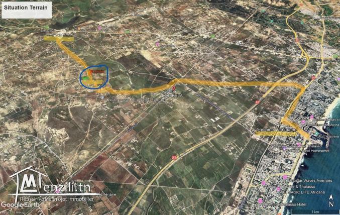 A vendre des Terrain à deux pas de Yasmine Hammamet