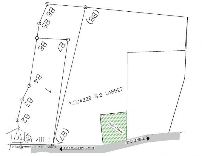 A vendre des Terrain à deux pas de Yasmine Hammamet