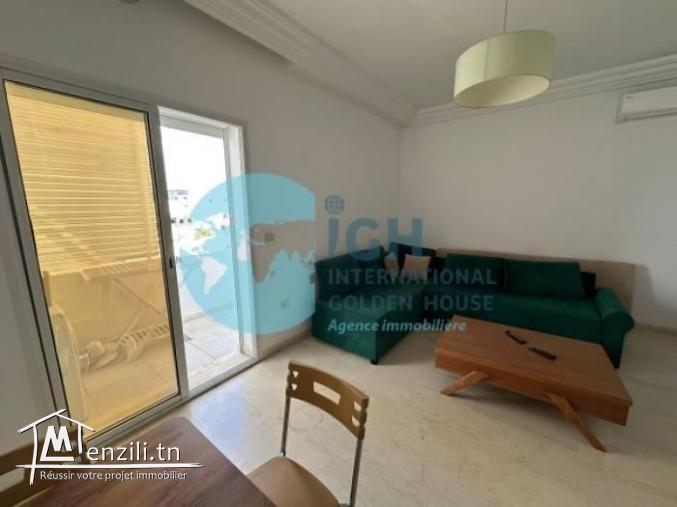 À Louer – Appartement S1 Meublé Haut Standing avec Grande Terrasse – Hammam Sousse