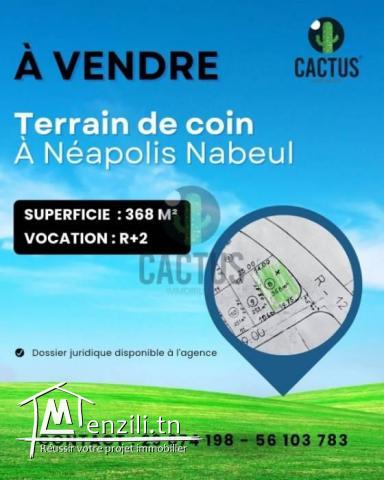 À vendre Terrain coin de 368m² à Néapolis Nabeul.