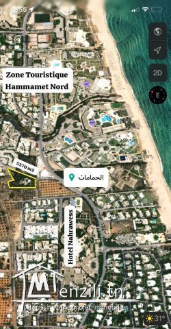 Terrain r+3 vue mer hammamet nord zone touristique