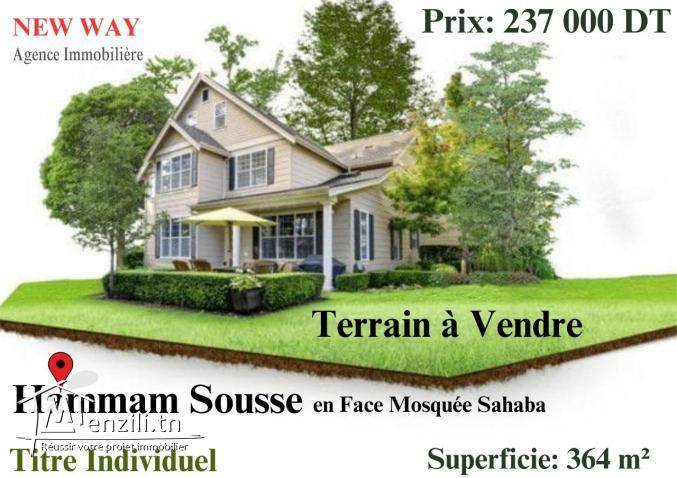 Terrain Fait le Coin à Hammem Sousse en Face Mosquée Sahaba