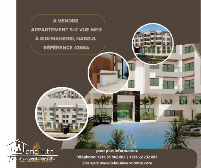 Appartement S2 vue mer à Sidi Mahersi Nabeul