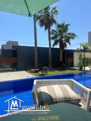 Villa duplex S3 avec piscine située à Lido Nabeul