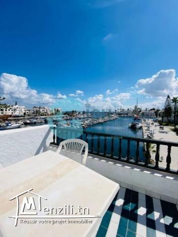 À louer  Bel appartement S1 bien meublé avec vue magnifique sur le port – Port El Kantaoui