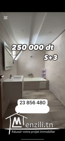 S+3 haut standing neuf à vendre à Cité Taamir – emplacement stratégique sur rue principale