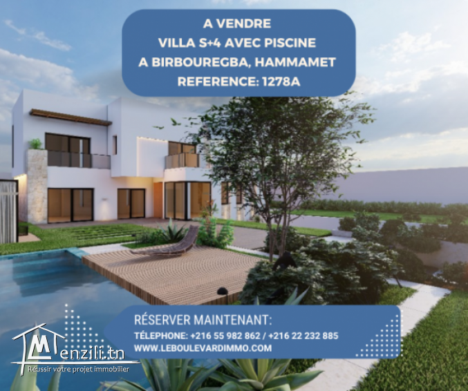 A vendre Maison de compagne S4 avec piscine à Bir Bouregba Hammamet