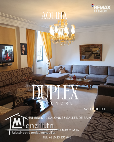 Duplex à vendre à L’Aouina – Superficie 207 m²
