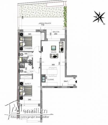 A vendre appartement S2 avec jardin à AFH Mrezga  Cité El Wafa