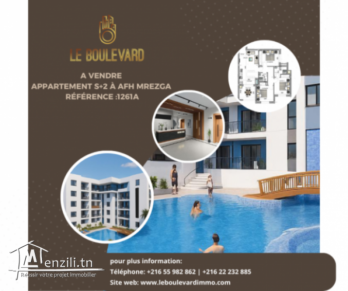 A vendre appartement S2 avec jardin à AFH Mrezga  Cité El Wafa