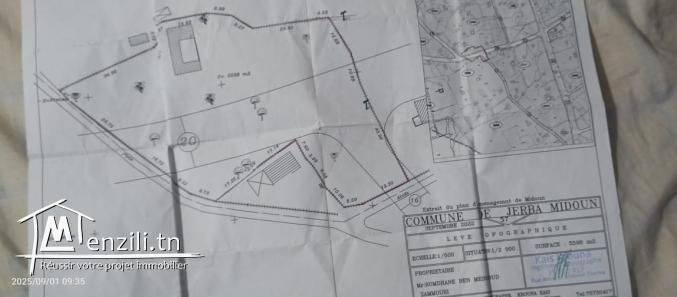 Grand terrain 5598 m² – aghir midoun djerba