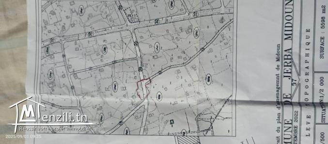 Grand terrain 5598 m² – aghir midoun djerba