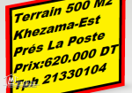 Terrain 500 m2 Khezama-Est Prés La Poste