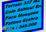 Lot De Coin 337 m2 A Sahloul En Face Mosuée Fatima-Ezzahra