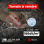 Terrain 5556 m² à bizerte