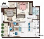 Appartement S2 balconnet de 98m² à Cité el Wafa