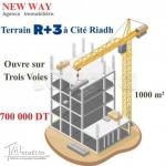 Terrain 1000 m² destiné pour une promotion immobilière à Cité riadh